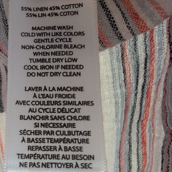 Beachlunchlounge Mixed Stripes Sleeveless Button-Up High Low Hem Top Size XL - Picture 6 of 9